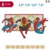 3 Super Hero no way home Embroidery Design 4.8" 5.8" 6.8" 7.8"