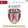 AK Academy Embroidery Design 4.8"? 5.8" 6.8" 7.8"