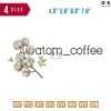 Atom Coffee Embroidery Design 4.8" 5.8" 6.8" 7.8"