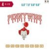 Baby Pennywise It Embroidery Design 6.8" 7.8" 8.8" 9.8"