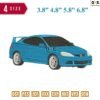 Blue Car Honda Embroidery Design 3.8" 4.8" 5.8" 6.8"