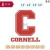 C Cornel Embroidery Design 3.8" 4.8" 5.8" 6.8"