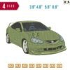 Car Green Embroidery Design 3.8" 4.8" 5.8" 6.8"