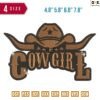 Cow Girl Embroidery Design