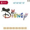 Cartoon Typo Embroidery Design 4.8" 5.8" 6.8" 7.8"