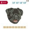 Dog black Embroidery Design 3.8" 4.8" 5.8" 6.8"