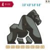 Gorilla Embroidery Design 3.8" 4.8" 5.8" 6.8"