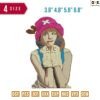 Hat Chopper Girl Embroidery Design 3,8", 4.8", 5.8", 6.8"