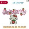 hello kitty Strawberry Embroidery Design 3.8" 4.8" 5.8" 6.8"