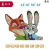 Judy hopps Embroidery Design 3.8" 4.8" 5.8" 6.8"