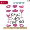 kisses cowboy Embroidery Design 4.8" 5.8" 6.8" 7.8"