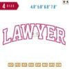 Lawyer Embroidery Design 4.8" 5.8" 6.8" 7.8"