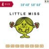 Little miss Embroidery Design 3.8" 4.8" 5.8" 6.8"