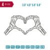 Love bone Embroidery Design 3,8", 4.8", 5.8", 6.8"