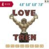 Baki Love Tren Yujiro Embroidery Design 4.8" 5.8" 6.8" 7.8"