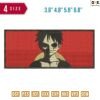Luffy Dark Red Embroidery Design 3.8" 4.8" 5.8" 6.8"