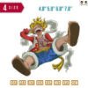Monkey D luffy H Embroidery Design 4.8" 5.8" 6.8" 7.8"