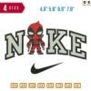 Swoosh Sport Brand Deadpool Embroidery Design 4.8" 5.8" 6.8" 7.8"