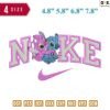 Swoosh Sport Brand Angel Hug Alien Cartoon Embroidery Design 4.8" 5.8" 6.8" 7.8"