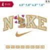 Swoosh Sport Brand Bunny love Embroidery Design 4.8" 5.8" 6.8" 7.8"