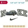Swoosh Sport Brand Car Open Lamp Embroidery Design 5.8" 6.8" 7.8" 8.8" 8.8"