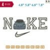 Swoosh Sport Brand Car Subiflow Embroidery Design 4.8" 5.8" 6.8" 7.8"