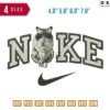 Swoosh Sport Brand Cat hang out Embroidery Design 4.8" 5.8" 6.8" 7.8"
