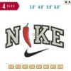Swoosh Sport Brand chili Embroidery Design 3.8" 4.8" 5.8" 6.8"