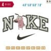 Swoosh Sport Brand Cowardly Embroidery Design 4.8" 5.8" 6.8" 7.8"