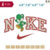 Swoosh Sport Brand Dino Chibi Embroidery Design 4.8"? 5.8" 6.8" 7.8"