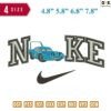 Swoosh Sport Brand Dinoco Car Embroidery Design 4.8" 5.8" 6.8" 7.8"