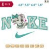 Swoosh Sport Brand Dog love Embroidery Design 4.8" 5.8" 6.8" 7.8"