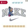 Swoosh Sport Brand EEyore and Teddy Embroidery Design 4.8" 5.8" 6.8" 7.8"