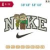 Swoosh Sport Brand Ellie and Fredricksen Embroidery Design 4.8" 5.8" 6.8" 7.8"