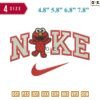 Swoosh Sport Brand Elmo Embroidery Design 4.8" 5.8" 6.8" 7.8"