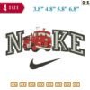 Swoosh Sport Brand Cars Fire Truck Embroidery Design 3.8" 4.8" 5.8" 6.8"
