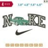 Swoosh Sport Brand Flo Car Embroidery Design 3.8" 4.8" 5.8" 6.8"