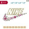 Swoosh Sport Brand Flower Sign Embroidery Design ?4.8" 5.8" 6.8" 7.8"
