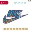 Swoosh Sport Brand Goku Blue Embroidery Design 3.8"? 4.8"? 5.8" 6.8"