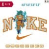 Swoosh Sport Brand Goku Fire Embroidery Design 4.8" 5.8" 6.8" 7.8"
