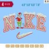 Swoosh Sport Brand Grinch Santa with snow Embroidery Design 4.8" 5.8" 6.8" 7.8"