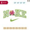 Swoosh Sport Brand Hibiscus Flower Embroidery Design ?3.8" 4.8" 5.8" 6.8"