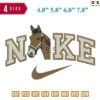 Swoosh Sport Brand Horse Brown Embroidery Design 4.8"? 5.8"? 6.8" 7.8"