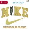 Swoosh Sport Brand Horse face A Embroidery Design 4.8" 5.8" 6.8" 7.8"