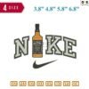 Swoosh Sport Brand Jack Daniel bottle Embroidery Design 3.8" 4.8" 5.8" 6.8