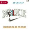 Swoosh Sport Brand Jack sallly Embroidery Design 4.8" 5.8" 6.8" 7.8"