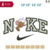Swoosh Sport Brand Jerry Laugh Embroidery Design