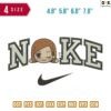 Swoosh Sport Brand Jujutsu Girl Embroidery Design 4.8" 5.8" 6.8" 7.8"