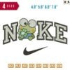 Swoosh Sport Brand Keroppi flower Embroidery Design 4.8" 5.8" 6.8" 7.8"