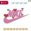 Swoosh Sport Brand Loves B Embroidery Design ?3.8" 4.8" 5.8" 6.8"